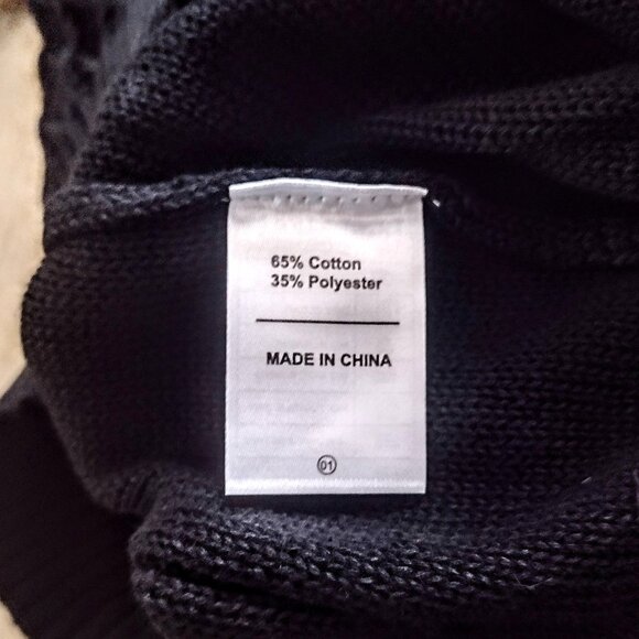 Men's Casual Button Mock-Neck Pullover Multi-Cable Sweater ~ Black (XL-2XL) NWT - Picture 11 of 13